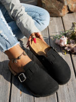 Zapatillas Casuales Para Mujer 2025 Nueva Modelo Temporada Completa Antideslizantes Moda Media Punta Sin Cierre Con Hebilla Adecuadas Para Interior Exterior Actividades Al Aire Libre - details 0
