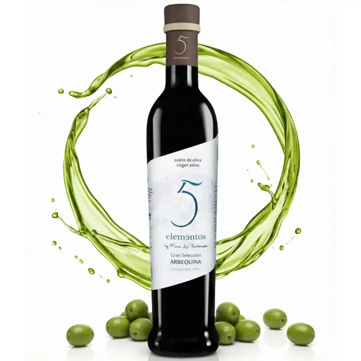 5 Elementos Gran Selección Aceite de Oliva Virgen Extra Arbequina 500ml AOVE Sabor Suave y Dulce de Nueva Cosecha Extracción en Frío (Con Estuche) - 1