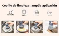 Cepillo De Limpieza Para Cocina Automático 1pc Cepillo De Prensa Vertical Para Rociador De Líquido Y Limpieza De Macetas Herramienta De Limpieza Doméstica Hecha De Plástico - details 4