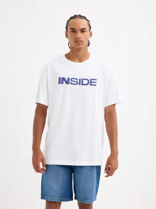 Camiseta oversized de algodón, manga corta y cuello redondo INSIDE - 1