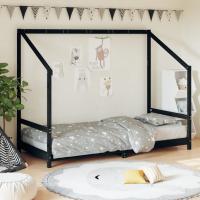vidaXL Estructura de cama para niños madera de pino 90x200 cm en color Blanco/Negro - details 1