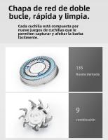 Cortacésped Eléctrico ZOZEN Para Hombres Recargable Afeitadora De Barba Trimmer De Cabello Uso Dual Seco-Húmedo Cuchilla Flotante Triple Hoja Incluida - details 6