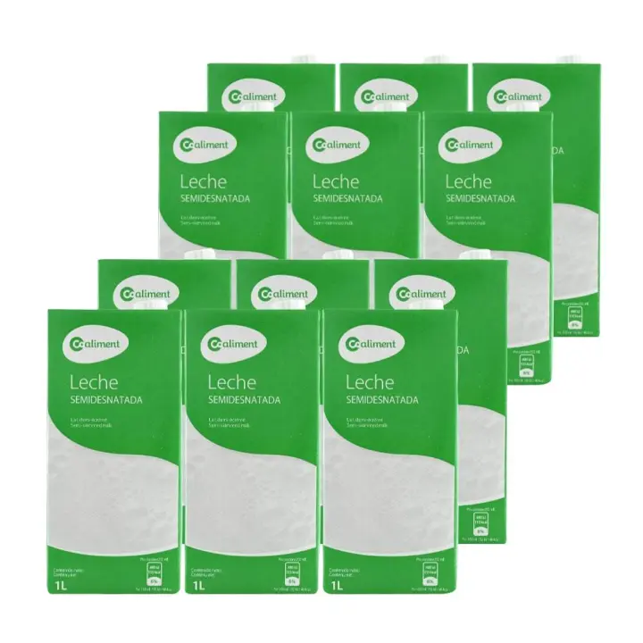 Leche semidesnatada Coaliment 1 litro pack 12 bricks - 1