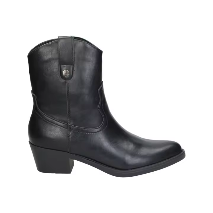 REFRESH | Botines de Tacón Refresh para Mujer – Botín Campero en Negro – Botines Cowboy con Cremallera Lateral – Tacón Medio y Cómodo – Estilosos – Modelo 176146 - 1