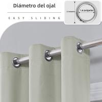 Cortinas De Blackout 100% En Color Sólido Para Protección Solar Y Aislamiento Total Para Dormitorio Y Sala De Estar - details 22