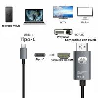 Adaptador Cable USB C a HDMI 4K 60Hz Para iPhone 15 iPad MacBook Air Samsung Laptop Y TV Convertidor HDTV Compatible Con Display - details 7