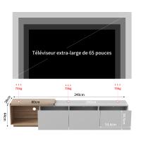 Mueble de TV blanco de 180 cm con sensor inteligente, iluminación LED automática y puerto USB, diseño moderno flotante minimalista - details 0