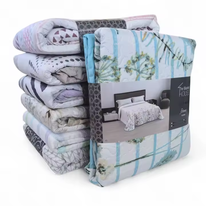 Colcha de Verano Reversible en Microfibra 100% - Disponible en Varias Medidas (90/105/135/150 cm), Modelo Eliana, Ideal para Dormitorio - 1