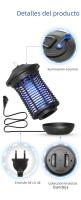 Lampara Asesina De Mosquitos Con Luz UV 6W/18W Control Remoto Trampa Eléctrica Para Insectos 365nm Zapador De Pulgas Luz De Mosquitos - details 7