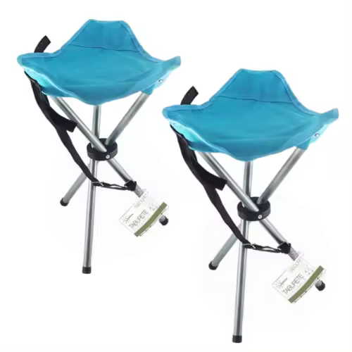 LILI HOME Pack de 2 Taburetes Plegables 30 x 30 x 40 cm - Se envía en color aleatorio - Con una estructura robusta de hierro y un asiento de textileno, estos taburetes son perfectos para relajarte junto al mar. Perfectos para usar en la playa, camping, - 1