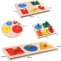 Juguetes Educativos Montessori Puzle De Formas Geométricas De Madera Juego De Aprendizaje Matemático Para Bebés Y Niños Pequeños - details 0