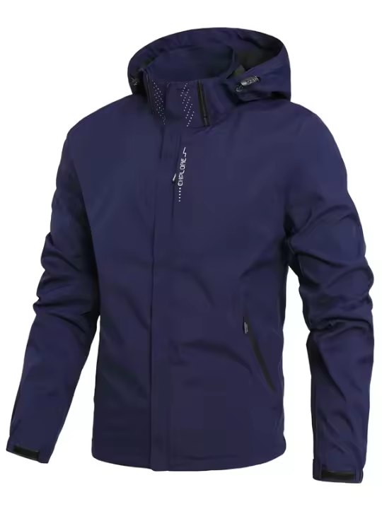 Chaqueta Impermeable Para Hombres Ligera Con Capucha Para Senderismo Y Escalada Resistente Al Viento Ropa Exterior De Otoño - 1