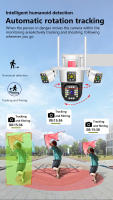 FGNS Cámara de Seguridad PTZ WiFi PTZ de Lente Triple, Exteriores IP66, Alertas de Sonido en Tiempo Real,1080p 360 ° Vista sin Punto Ciego, Seguimiento Automático, Audio de 2 Vías - details 0