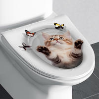 Asiento De Inodoro De PVC Resistente Al Agua Con Estampado De Gato Y Perro Decoración Para Baño Accesorios Animal WC Para El Hogar - details 5