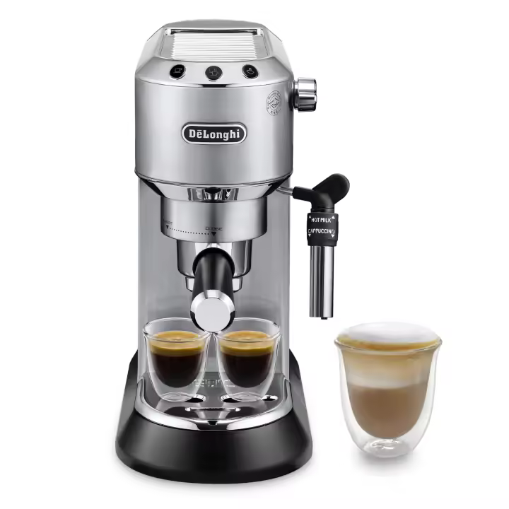 De'Longhi - Cafetera Espresso Manual de Bomba Dedica EC685. Sistema thermoblock, función 2 tazas, 15 bar, 1.1L, 1300W. - 1