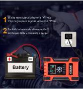 Cargador De Batería De Coche Automático Inteligente 12A Gran Potencia 12V 24V Desulfatador De Batería Para Coche Camión - details 11