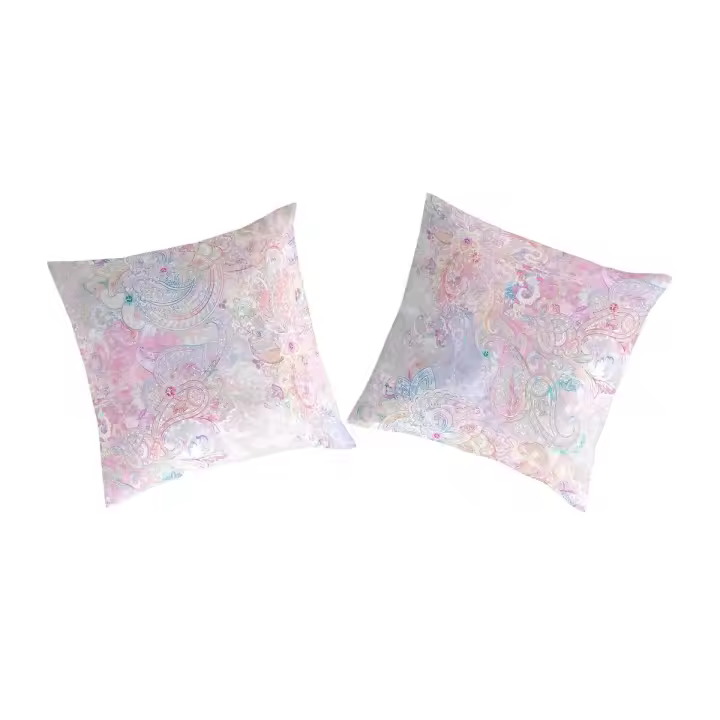 NAF NAF - 2 fundas de almohada 100% algodón CACHEMIRE rosa/blanco 65x65 cm - 1