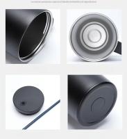 Taza De Acero Inoxidable 1200ml Con Mango Y Taza Para Actividades Al Aire Libre Senderismo Correr Ciclismo Reutilizable Y Lavable a Mano - details 2