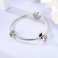 Encantos Originales 925 Platinados Para Mujer Con Zirconia Joyería Moda Para Pulseras Hechas De Cuentas De Moda - details 28