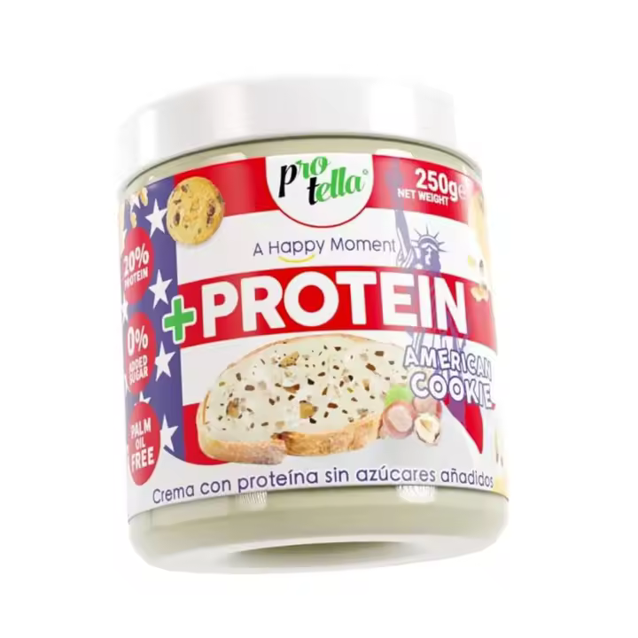 PROTELLA CREMA PROTEICA SIN AZUCARES AÑADIDOS SABOR AMERICAN COOKIE 250 GR - 1