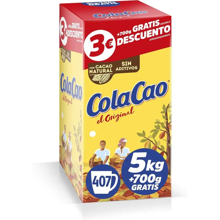 Cola Cao Original Colacao: Cacao Natural 5.700 kg - Sin Aditivos - Mezcla en Polvo - 1