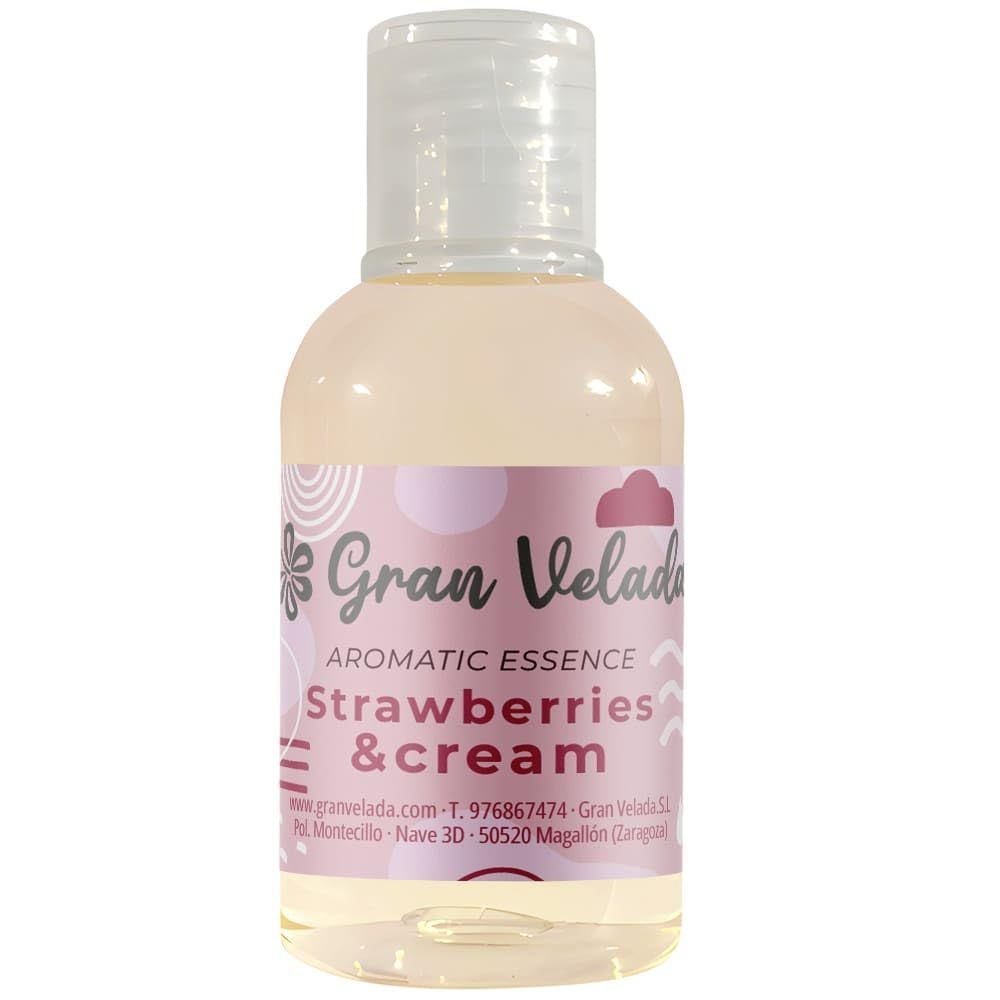 Esencia aromática Fresas con Nata| Fragancia intensa a frutas rojas y dulces, ideal para perfumes, jabones y velas artesanales. | 50 ml
