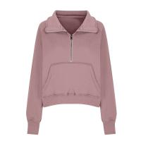 Nueva Sudadera De Mujer Con Capucha Cuello Erguido Otoño Invierno Color Sólido Fleece Manga Larga Bolsillos Cierre Media Pullover Suave - details 56