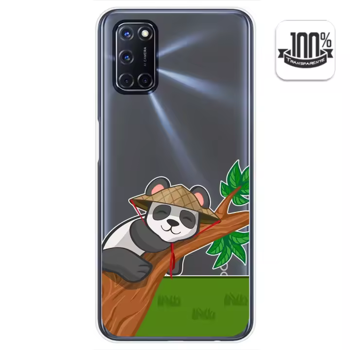 Tumundosmartphone Funda Gel Transparente para Oppo A52 / Oppo A72 diseño Panda Dibujos - 1