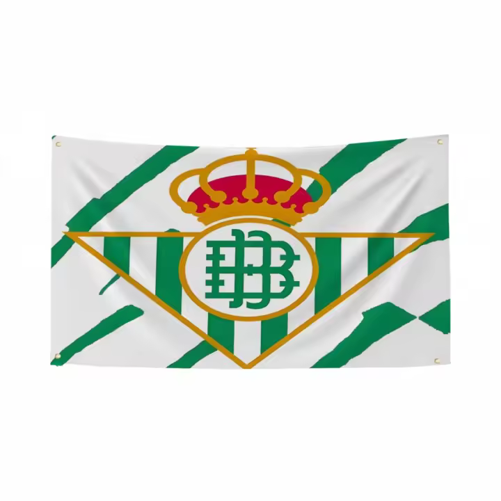 Bandera De Decoración Para Jardín Y Pared Interior Y Exterior De R-Real Betis Balompie Bandera De Casa Con Palo De Plástico - 1