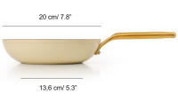 ARCOS Samoa Iconic Beige - Sartén Antiadherente Cerámico (20 cm) - Aluminio Forjado - Mango Dorado de Acero Inoxidable - details 1