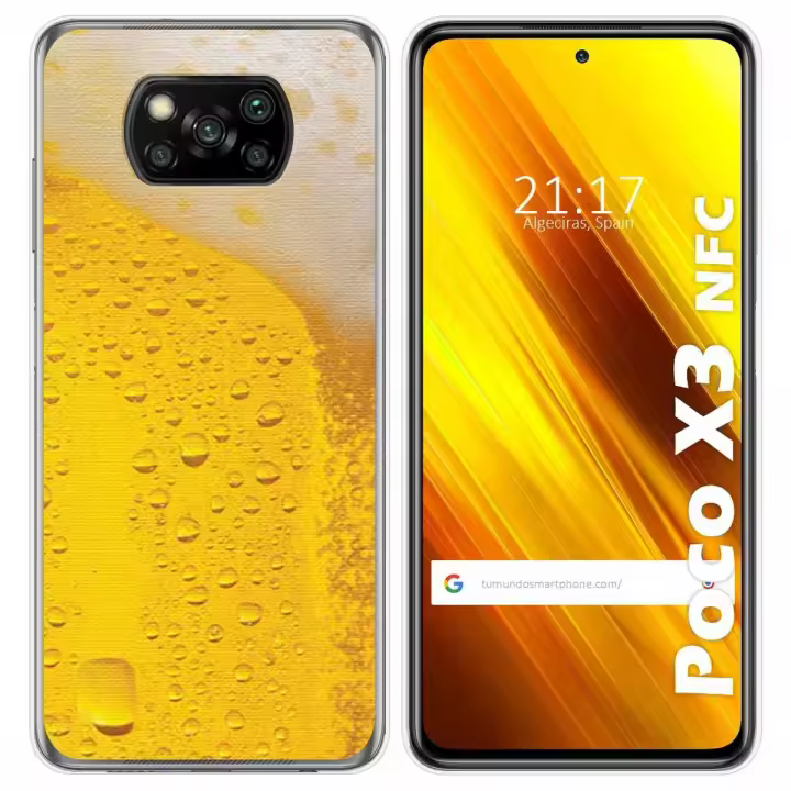Tumundosmartphone Funda Gel Tpu para Xiaomi POCO X3 NFC / X3 PRO diseño Cerveza Dibujos - 1