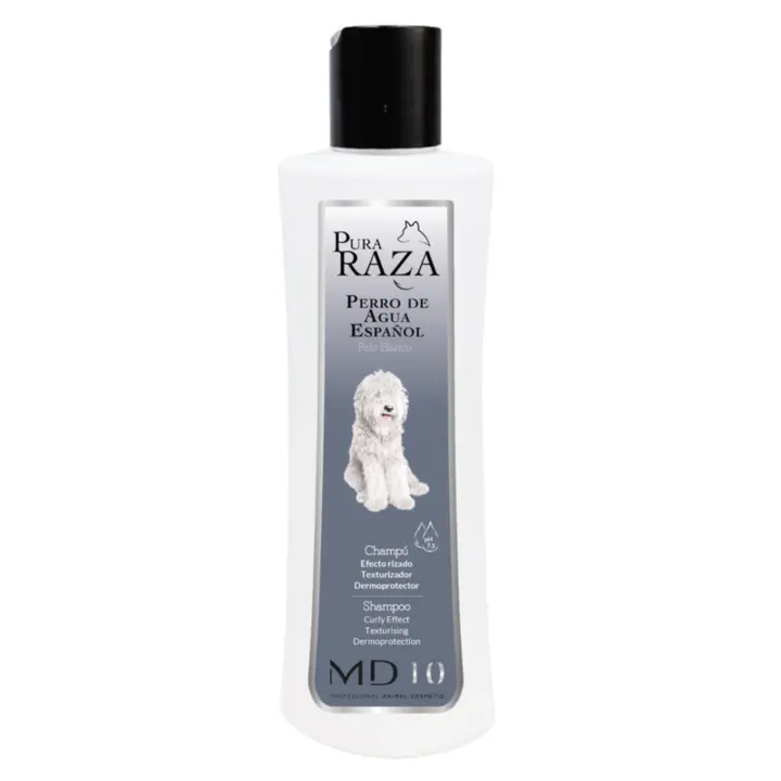 Champú para Perro de Agua Español Pelo Blanco- Realza el Color Blanco - Champú Texturizador de Rizos Hidratante, Vegano y Biodegradable - Fabricado en España - MD-10 COLLECTION - 1