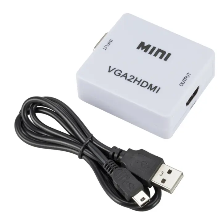 Adaptador Mini VGA a HDMI Con Audio 1080P Compatible Para PC Portátil HDTV Proyector Cable USB Incluido - 1