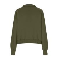 Nueva Sudadera De Mujer Con Capucha Cuello Erguido Otoño Invierno Color Sólido Fleece Manga Larga Bolsillos Cierre Media Pullover Suave - details 39