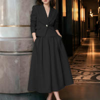 ZANZEA Traje De Mujer Elegante De Otoño 2025 Con Blazer De Manga Larga Y Vestido 2 Piezas Moda Trasero Elegante Oficina OL - details 4