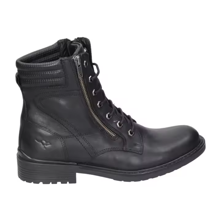 KANGAROOS | Botas de Piel Kangaroos para Hombre – Botas en Color Negro - Botas con Cordones y Cremallera Lateral – De Piel – Estilo Militar – Para Invierno – Versátiles – Cómodos – Modelo 678-11 - 1
