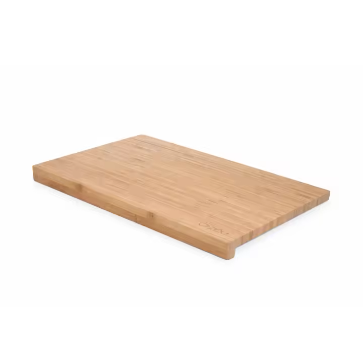 MAXHOME-MasterChef Tabla de cortar de madera, tabla de cocina de bambú, para carne, jamón, pan, queso, con ranura y borde para jugo, natural - 1