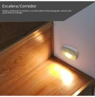 Luz Nocturna LED Con Sensor De Movimiento Para Interior Pega En La Pared Iluminación Para Pasillo Escalera Baño Armario Dormitorio Batería Incluida - details 3