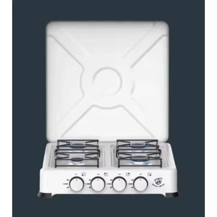 royal swiss - Cocina de gas de 4 quemadores con tapa Parrillas esmaltadas, seguridad de corte de gas - 1