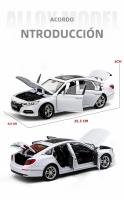 Coche De Escala Honda Accord Sedan 1:24 En Aleación De Metal Con Sonido Y Luz Vehículo De Colección Para Niños Juguetes Educativos Para Cumpleaños - details 2