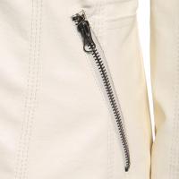 Chaqueta De Cuero Sintético Para Mujer Estilo Motociclista Con Capucha Negro Otoño-invierno Cierre De Cremallera Largo Regular - details 20