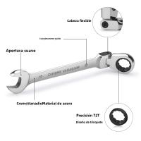 Juego De Llaves De Combinación Con Cabeza Flexible 1Pcs 72 Dientes Cr-V Metralla 6-24mm Para Tornillos Y Bisagras De Hexagonal - details 4