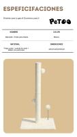PETOO,Poste rascador XXL para gatos 40x40x83 cm – Rascador resistente con base estable, ideal para arañar, estirarse y cuidar las uñas de tu gato - details 8