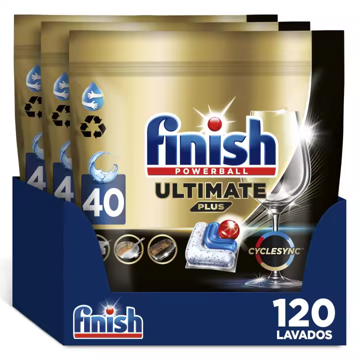 Finish Powerball Ultimate Plus All in 1 - 120 Pastillas para Lavavajillas (Pack 3x40 Pastillas) - 1