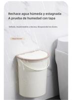 Bandeja De Papel Toalla De Baño Pared Montado Recipiente De Basura Con Tapa Y Mango Resistente Al Agua Estrecho Ecológico Para Cocina Y Baño - details 8