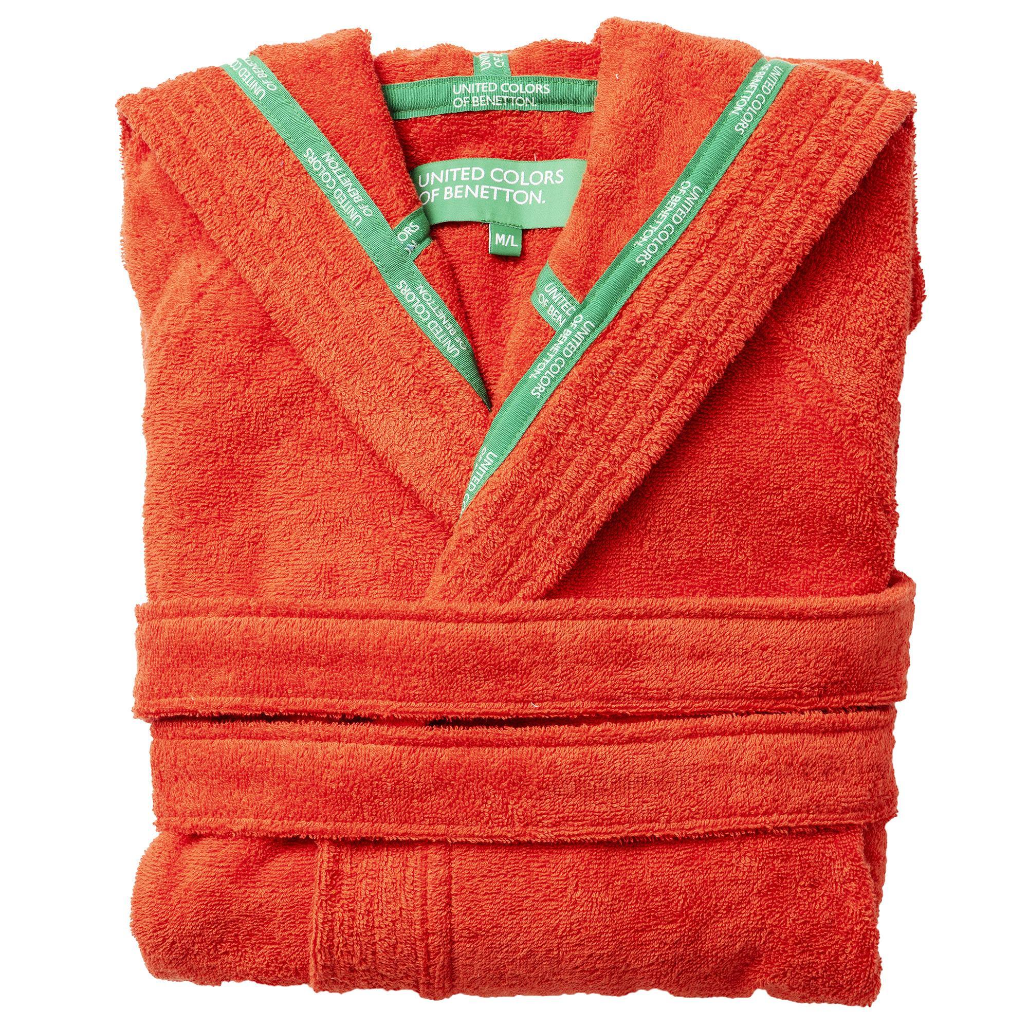 Albornoz con Capucha L/XL 360gsm 100% Algodón Rojo/ Verde Rainbow - United Colors Of Benetton