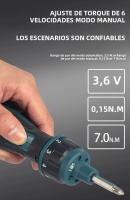 Mini Destornillador Eléctrico Sin Cable Recargable 1300mah Ajuste De Potencia Herramientas Eléctricas 3.6V Para Mantenimiento Doméstico Y Reparación - details 2