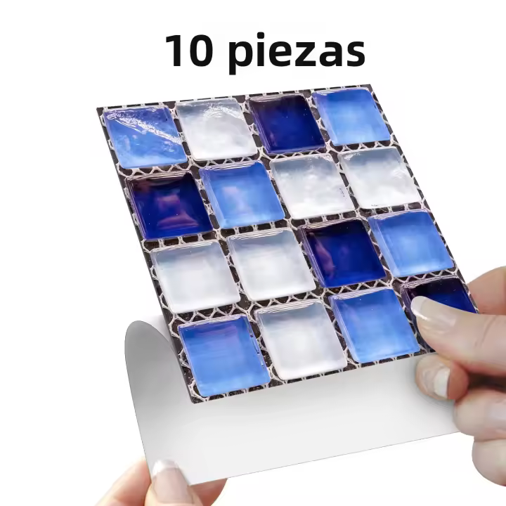 Papel Tapiz De Mosaico Impermeable Autoadhesivo 3D Para Cocina Baño Decoración Del Hogar Adhesivo De Pared PVC Clásico - 1