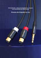 Cable AUX 3.5mm Macho a 2 Jacks RCA Hembra Vention Para iPhone Computadora Altavoces Estéreo Adaptador Y De Audio - details 4