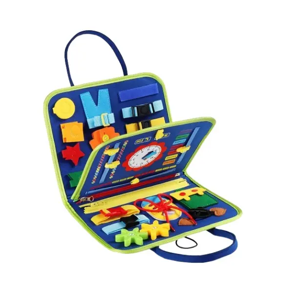 Tablero de Fieltro Educativo para Niños - Juguete DIY de Aprendizaje Temprano, Montessori, Tablero Ocupado para Bebés y Preescolar - 1